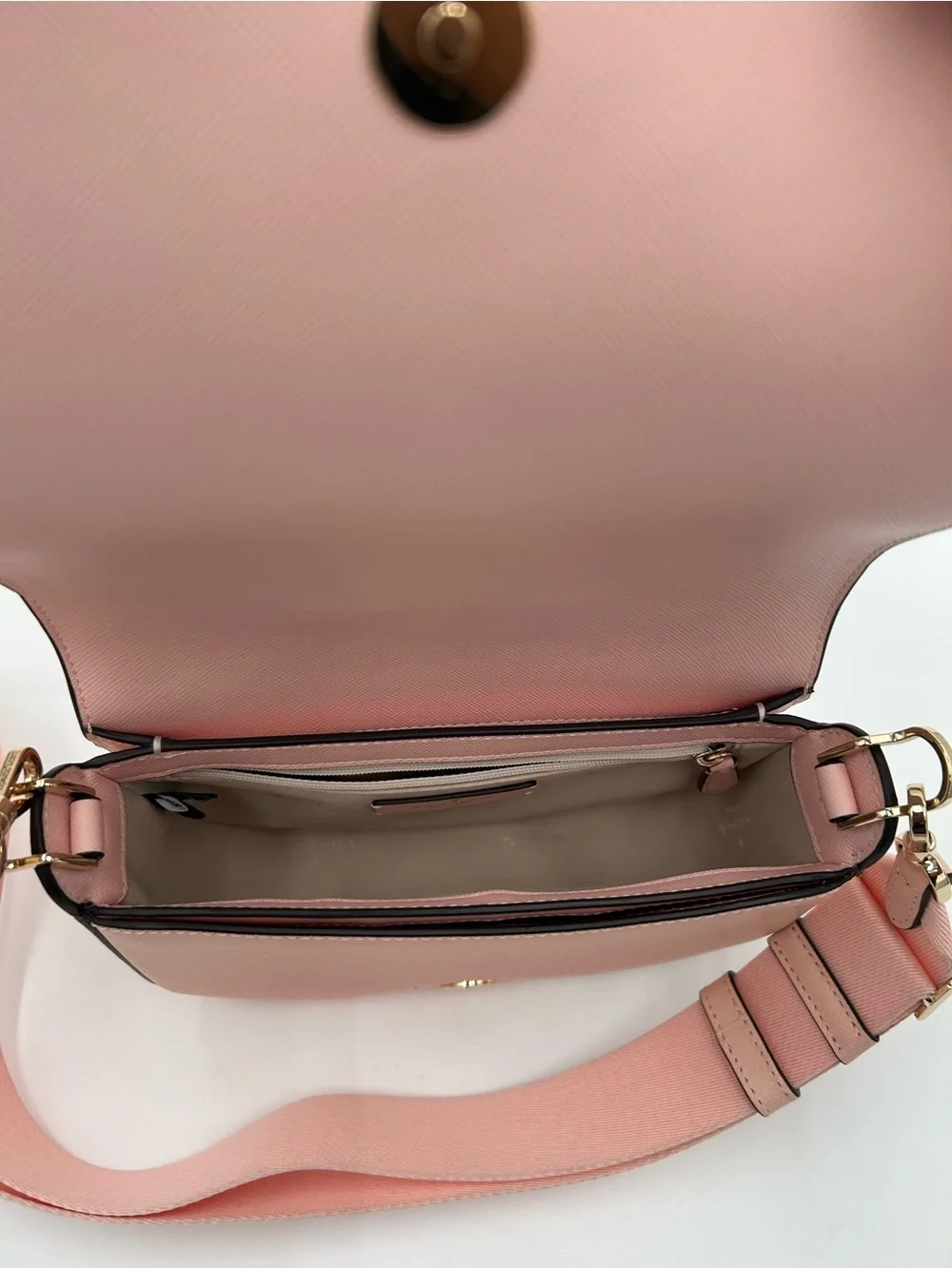 kate spade Pink Saffiano Leather Crossbody Bag with Gold Hardware